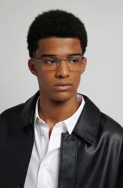 Hugo Boss Hugo 56mm Rectangular Optical Glasses In Metallic