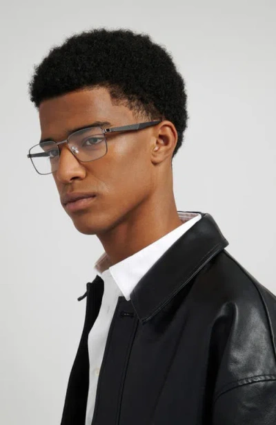 Hugo Boss Hugo 56mm Rectangular Optical Glasses In Metallic