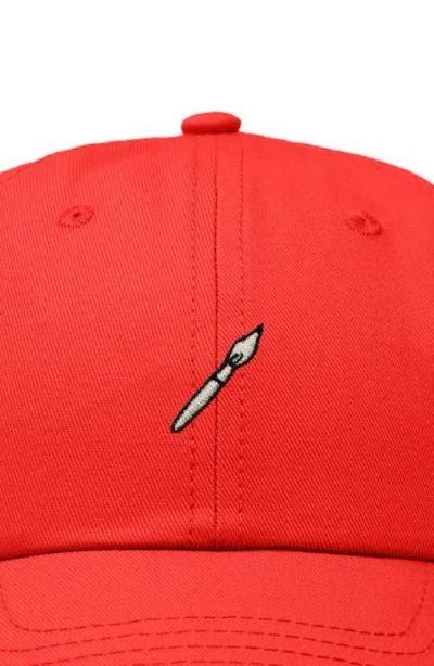 Dalix Paint Brush Dad Cap In Red