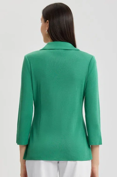 Ming Wang Tailored Single-button Knit Jacket In Multi
