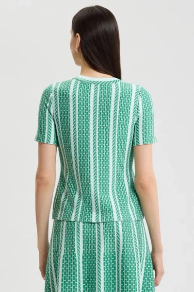 Ming Wang Roadmap Pattern Soft Knit Top In Multi