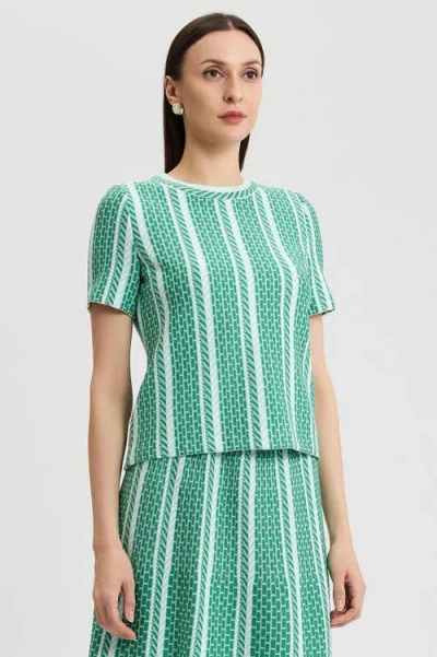 Ming Wang Roadmap Pattern Soft Knit Top In Multi