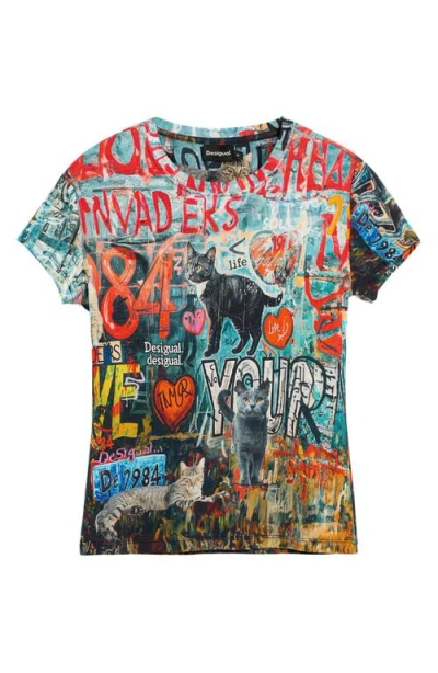 Desigual Graphic T-shirt In Multi