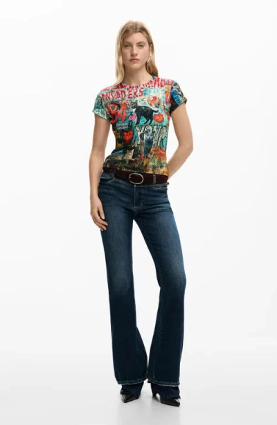 Desigual Graphic T-shirt In Multi
