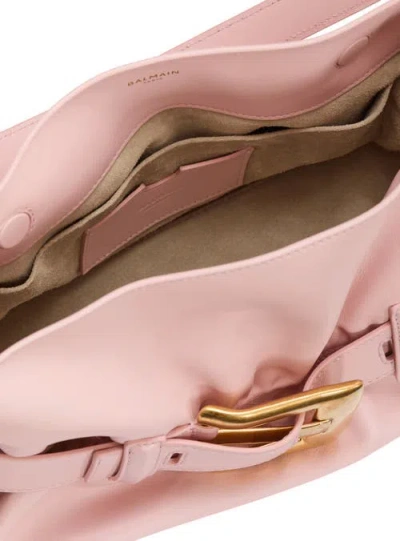 Balmain Medium Anthem Bag In Smooth Leather In Pink