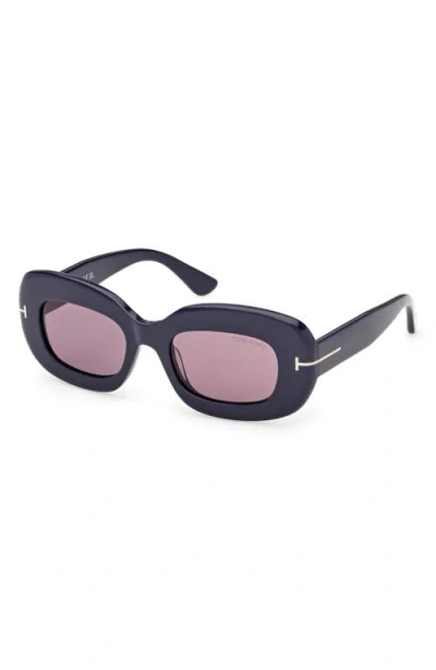 Tom Ford Islay 50mm Small Rectangular Sunglasses In Blue