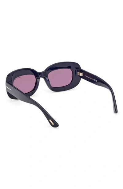 Tom Ford Islay 50mm Small Rectangular Sunglasses In Blue