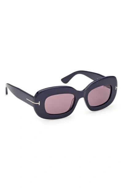 Tom Ford Islay 50mm Small Rectangular Sunglasses In Blue