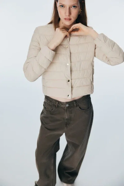 H&m Quilted Jacket In Brown