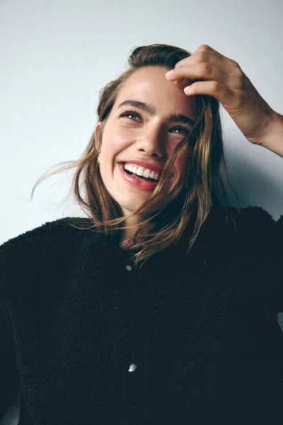 H&m Teddy Jacket In Black