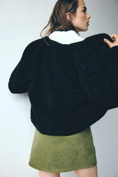 H&m Teddy Jacket In Black