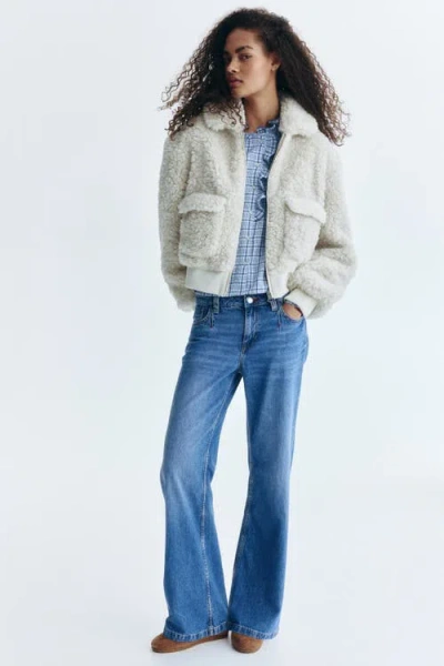 H&m Wide Regular Side-striped Jeans In Blue