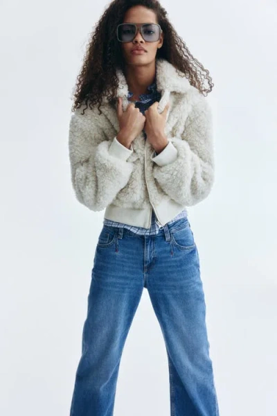 H&m Wide Regular Side-striped Jeans In Blue