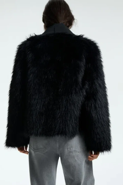 H&m Double-faced Jacket In Black