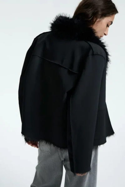 H&m Double-faced Jacket In Black