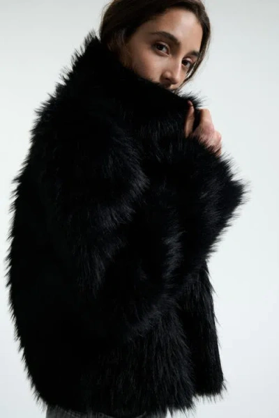 H&m Double-faced Jacket In Black