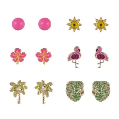 Hallmark 6 Pack Island Theme Stud Earring Set In Multi