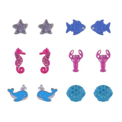 Hallmark 6 Pack Sea Life Stud Earring Set In Multi