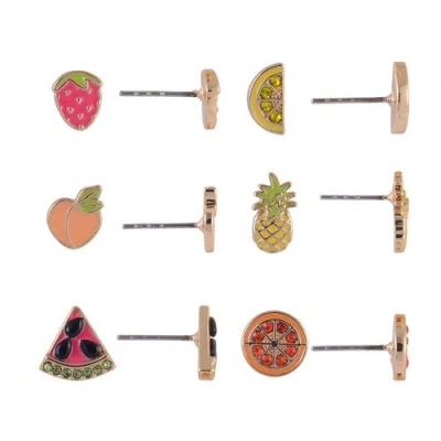 Hallmark 6 Pack Fruit Stud Earring Set In Multi