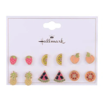 Hallmark 6 Pack Fruit Stud Earring Set In Multi