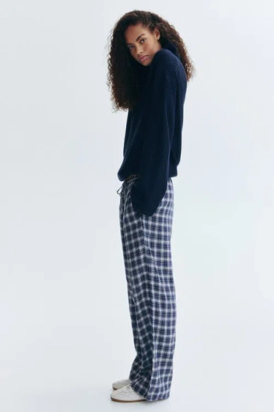 H&m Drawstring Trousers In Blue