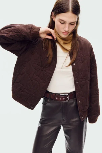 H&m Quilted Bomber Jacket In Multi