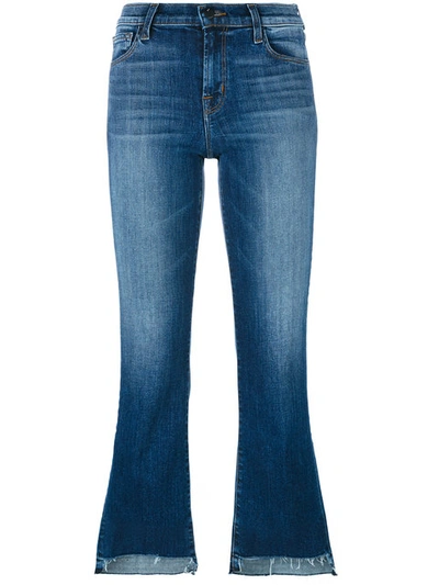 J Brand Step Hem Cropped Jeans In Blue