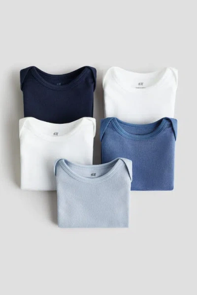 H&m 5-pack Cotton Bodysuits In Multi