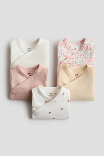 H&m 5-pack Wrapover Bodysuits In Multi