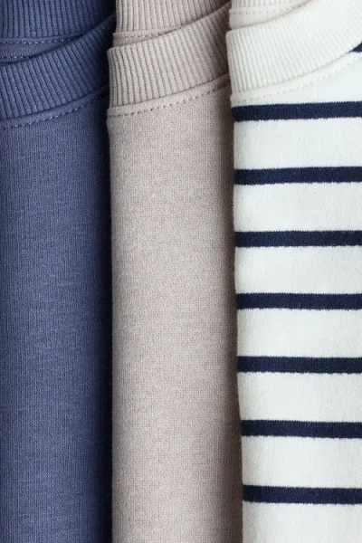 H&m 3-pack Brushed-inside Sweatshirts In Multi