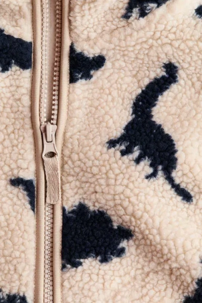 H&m Patterned Teddy Gilet In Multi