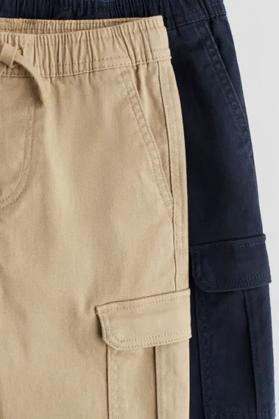 H&m 2-pack Cargo Trousers In Multi