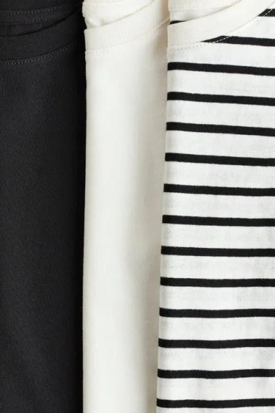 H&m 3-pack Cotton T-shirts In Multi