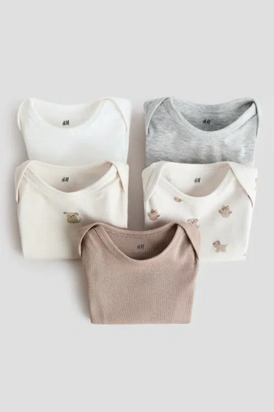 H&m 5-pack Cotton Bodysuits In Multi