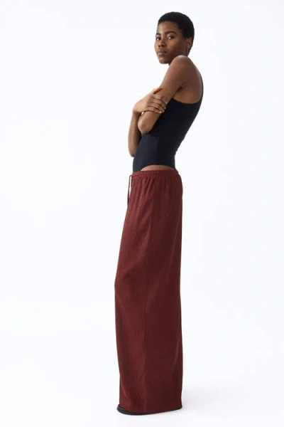 H&m Wide Pull-on Trousers In Red