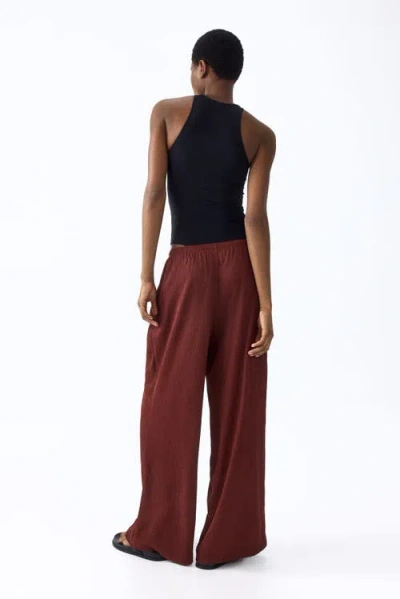 H&m Wide Pull-on Trousers In Red