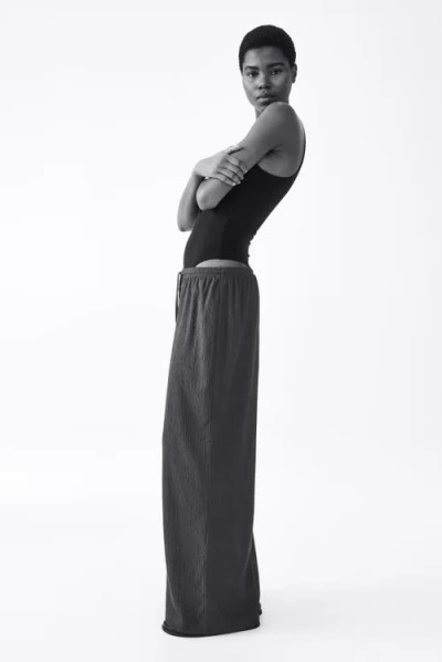 H&m Wide Pull-on Trousers In Red