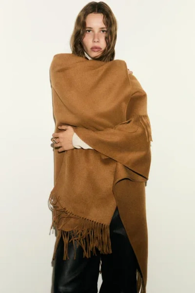 H&m Wool-blend Cape In Brown