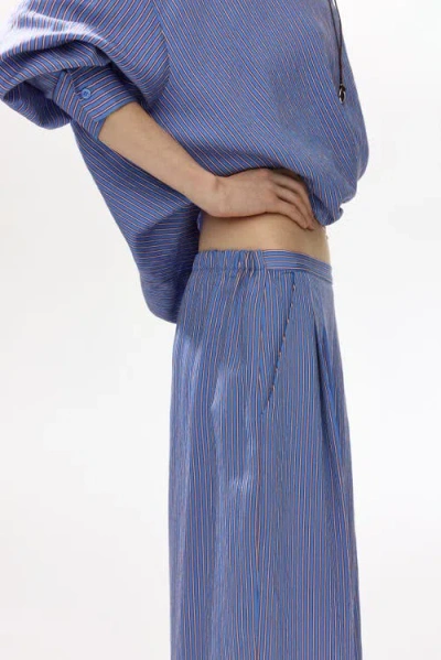 H&m Straight Pull-on Trousers In Blue