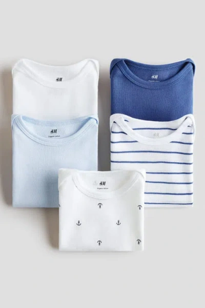 H&m 5-pack Cotton Bodysuits In Multi