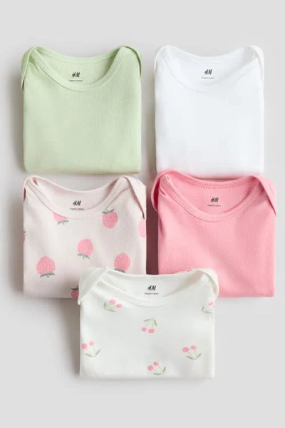 H&m 5-pack Cotton Bodysuits In Multi