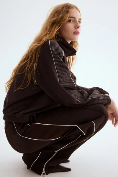 H&m Track Jacket In Brown