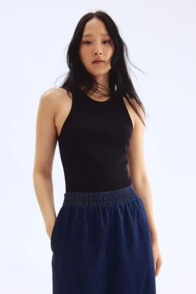 H&m Pull-on Denim Trousers In Blue