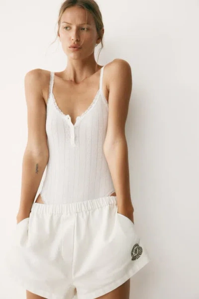 H&m Cotton Pull-on Shorts In White