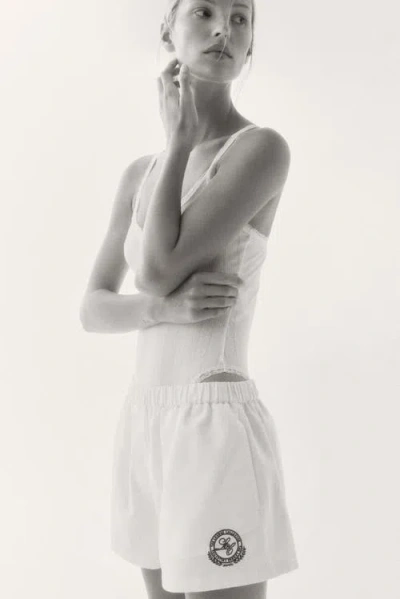 H&m Cotton Pull-on Shorts In White