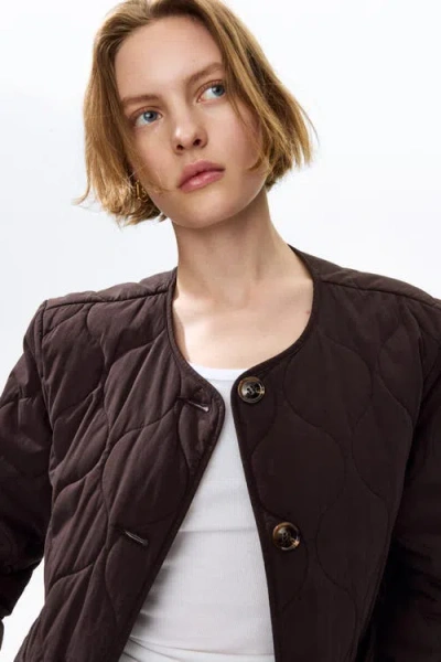 H&m Quilted Jacket In Brown