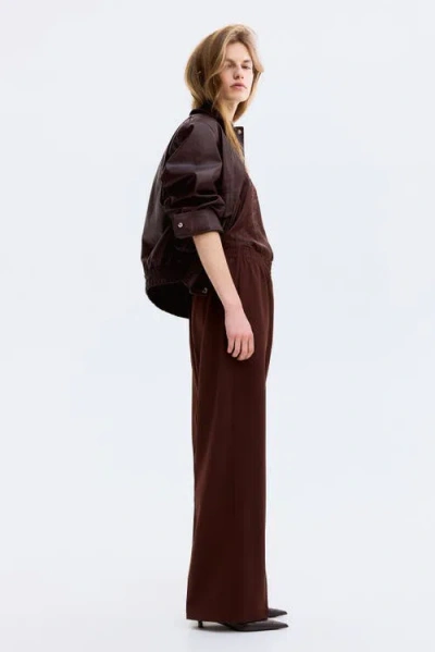 H&m Crease-front Pull-on Pants In Brown