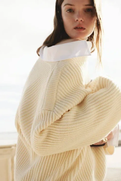 H&m Oversized Wool-blend Jumper In White