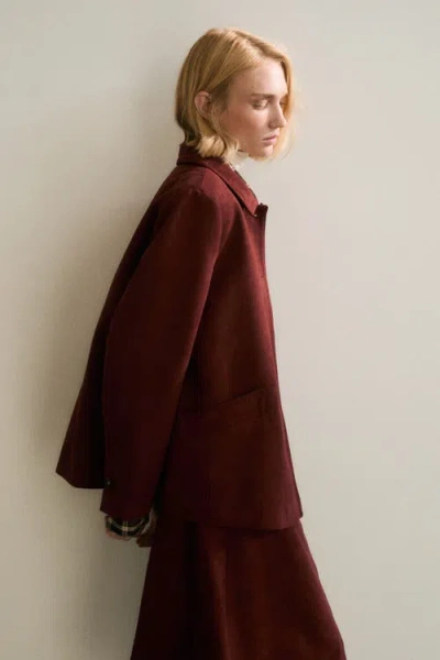 H&m Collared Jacket In Brown