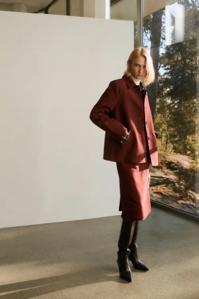 H&m Collared Jacket In Brown